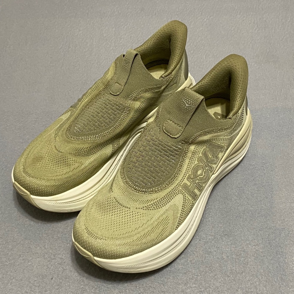 Hoka Skyward Laceless Mens 9.5 Olive Green Running Shoes 1168876 GDW